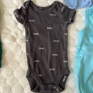 Gray Baby Onesie with Text Print